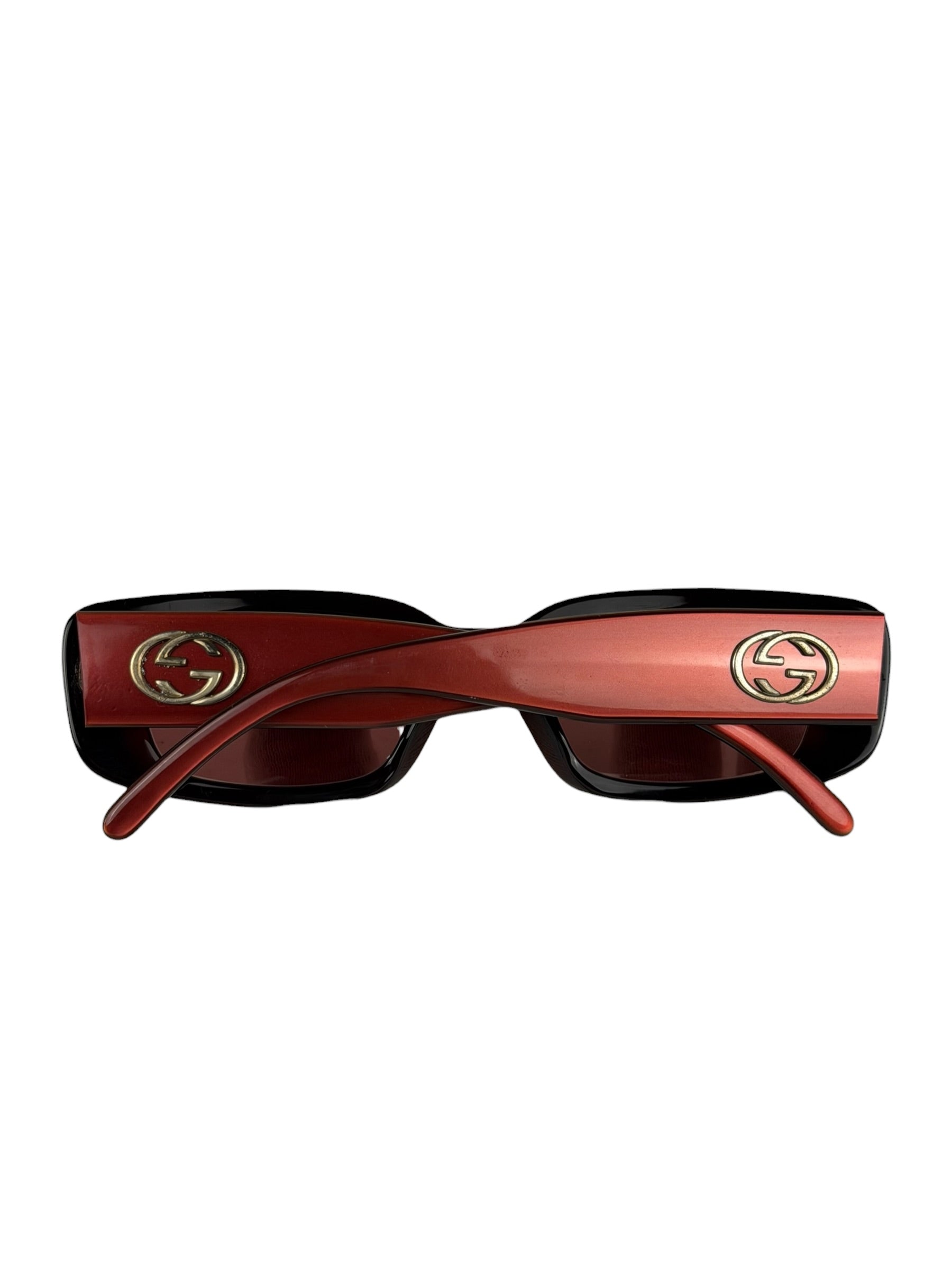 Gucci Maroon Rectangle Frame Sunglasses