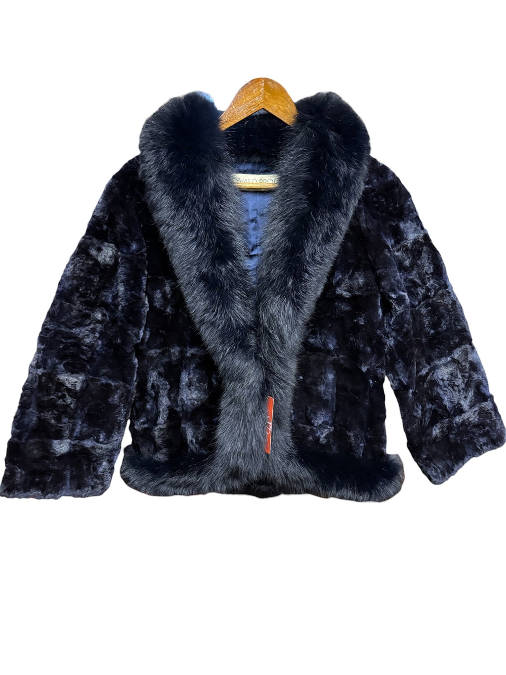 Vintage Donald Brooks Navy Ranched Fox/ Fox Fur Coat