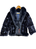 Vintage Donald Brooks Navy Ranched Fox/ Fox Fur Coat