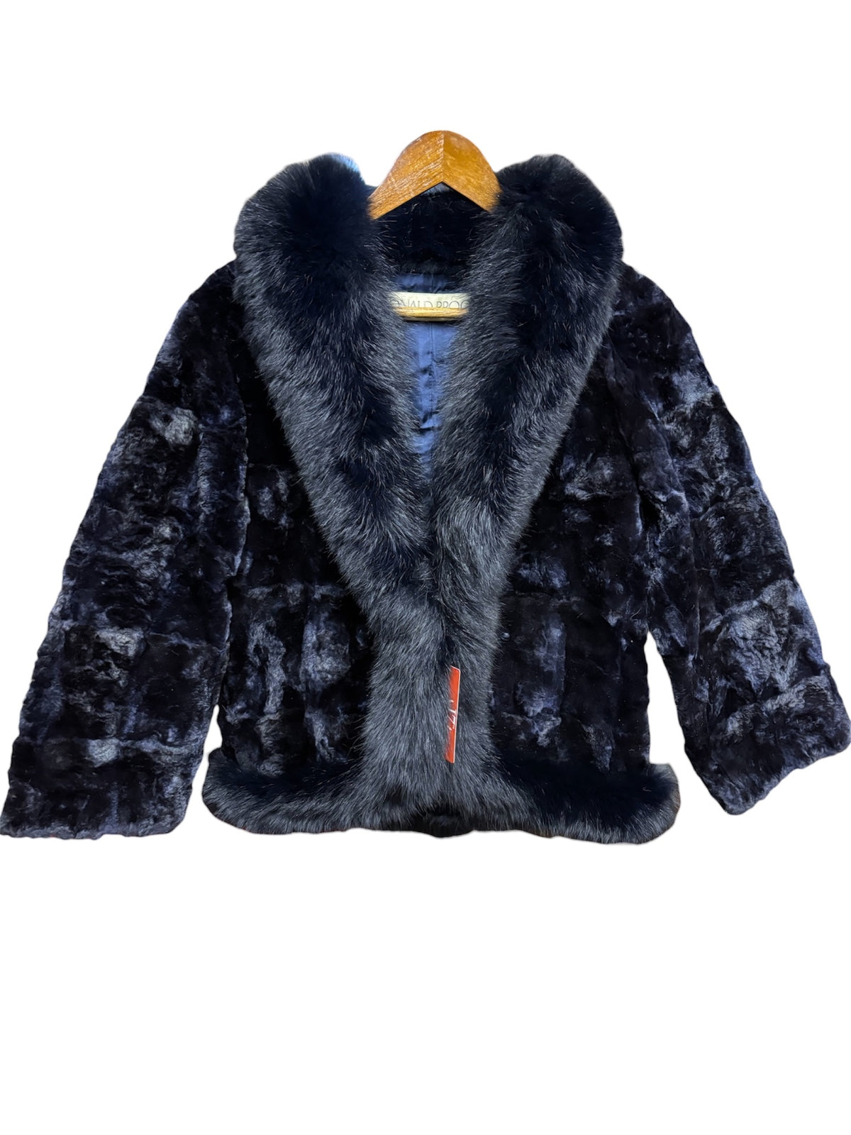 Vintage Donald Brooks Navy Ranched Fox/ Fox Fur Coat