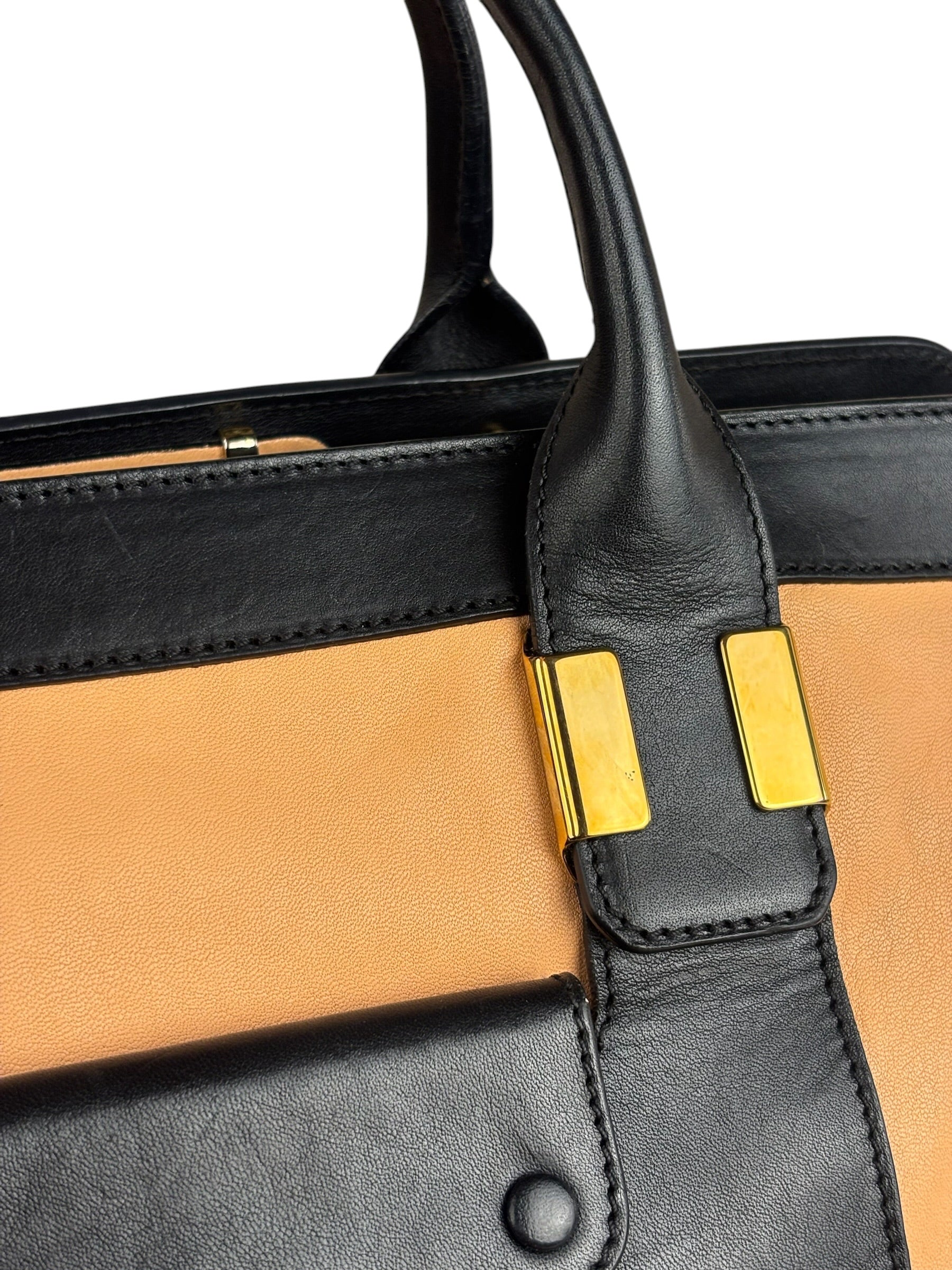 Chloe Nude Pink/Black Alice Satchel Shoulder Bag