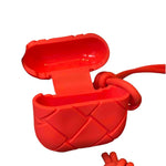 Bottega Rubberized Intrecciato AirPods Case Orange