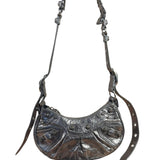 Balenciaga Silver Leather Le Cagole Shoulder Bag