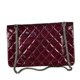 Chanel Burgundy Quilted Patent Leather 2.55 Reissue 227 Large Double Flap Bag 2011