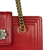 Chanel Red Leather Large Jetsetter Boy 2Way Handbag 2011