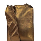 Chanel Vintage Metallic Bronze Leather Crossbody Bag 1997