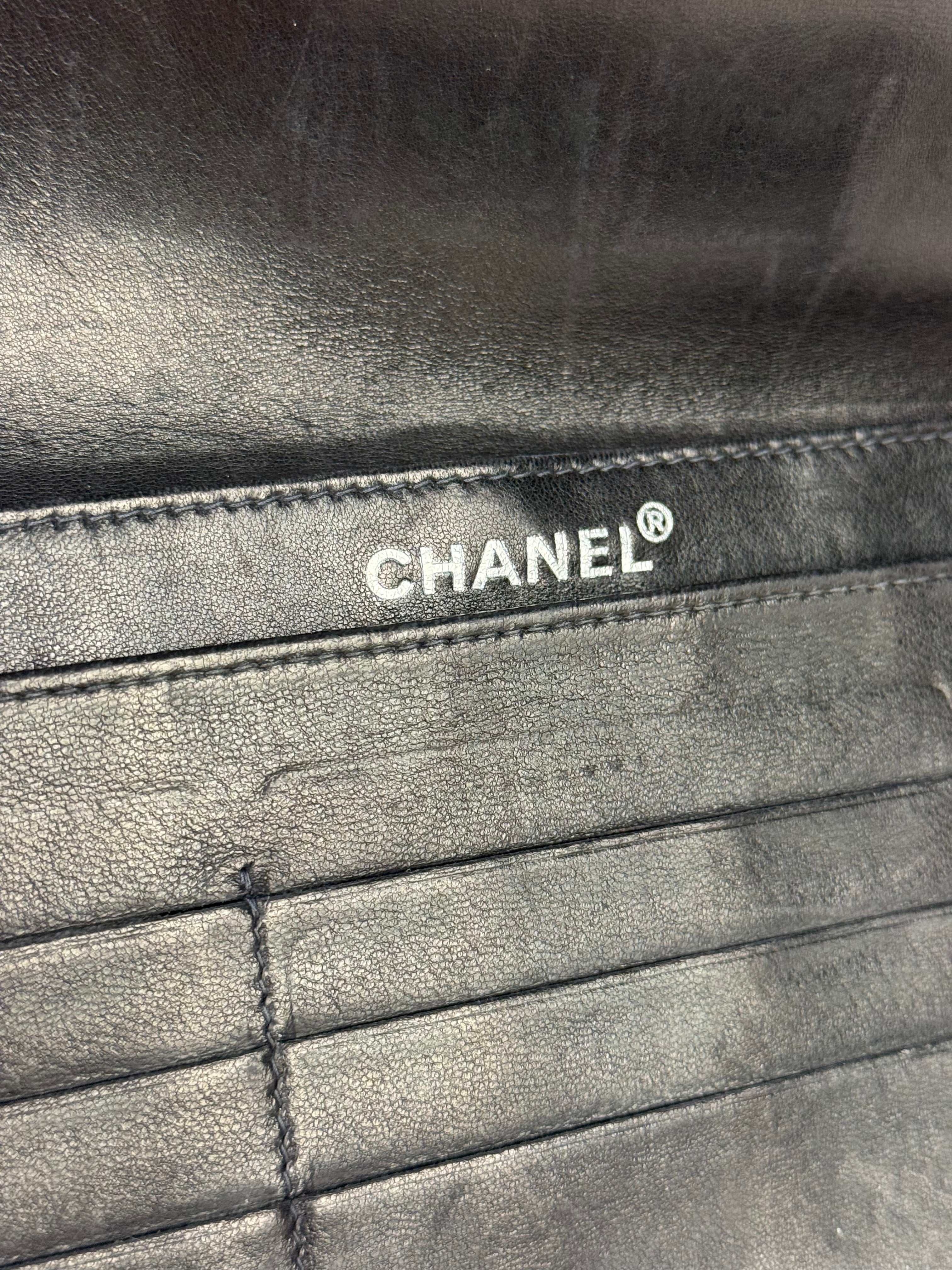 Chanel Black Patent Chocolate Bar Quilted Flap Shoulder Bag 2001