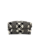 Chanel Bicolor Leather Trim Gingham Canvas Coco Mark Handbag 2010