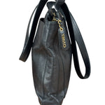 Chanel Vintage Black Leather Zip Shoulder Bag - 1998