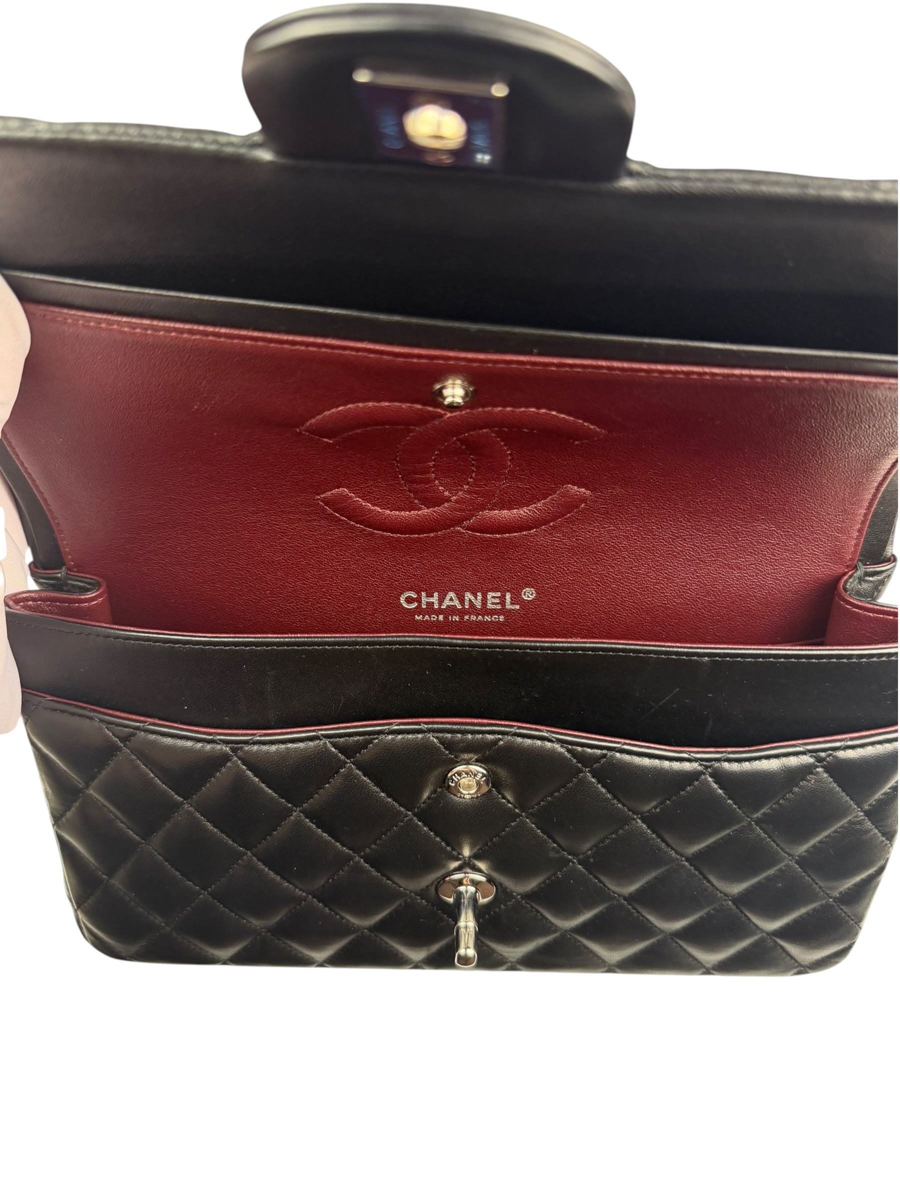 Chanel Black Quilted Leather Classic Medium Double Flap Bag 2017