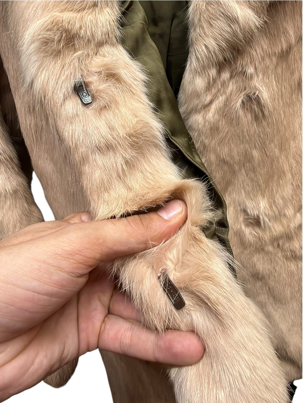Vintage Light Beige Rabbit Fur Coat