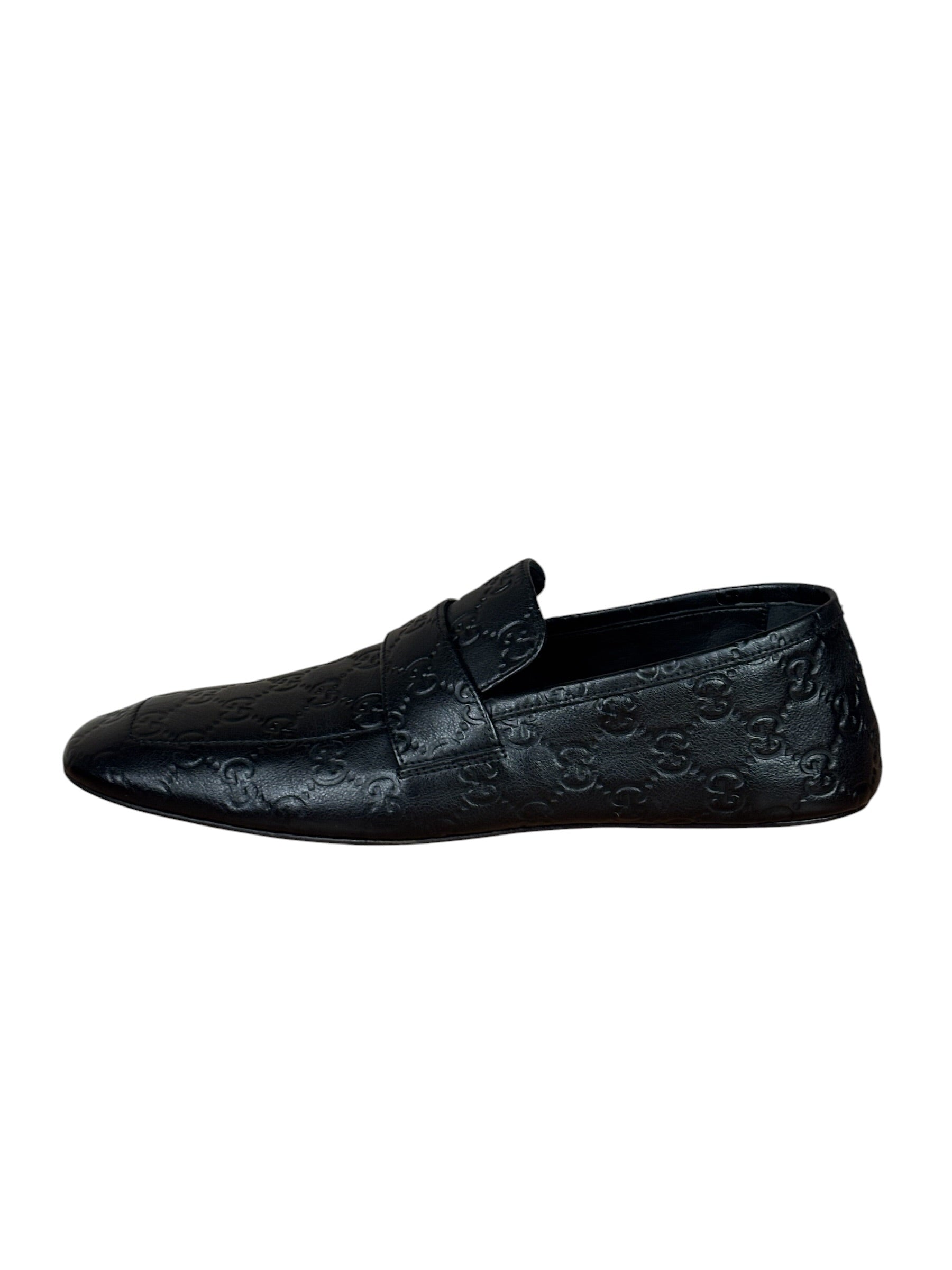 Gucci Black GG Leather Ragazzo Loafers