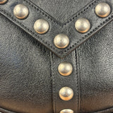 Saint Laurent Black Leather Y Studded Flap Crossbody