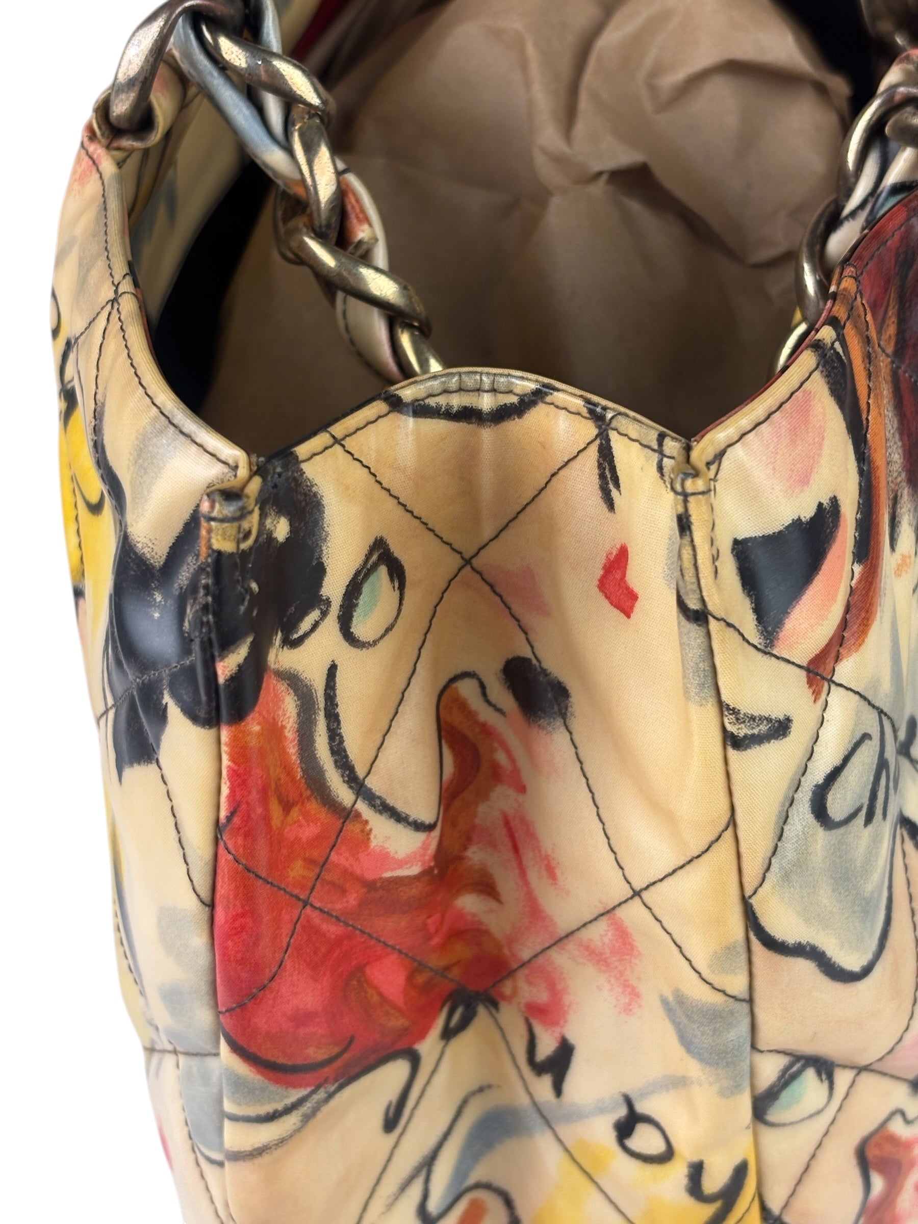 Chanel Multicolor Graffiti Coated Canvas Tote