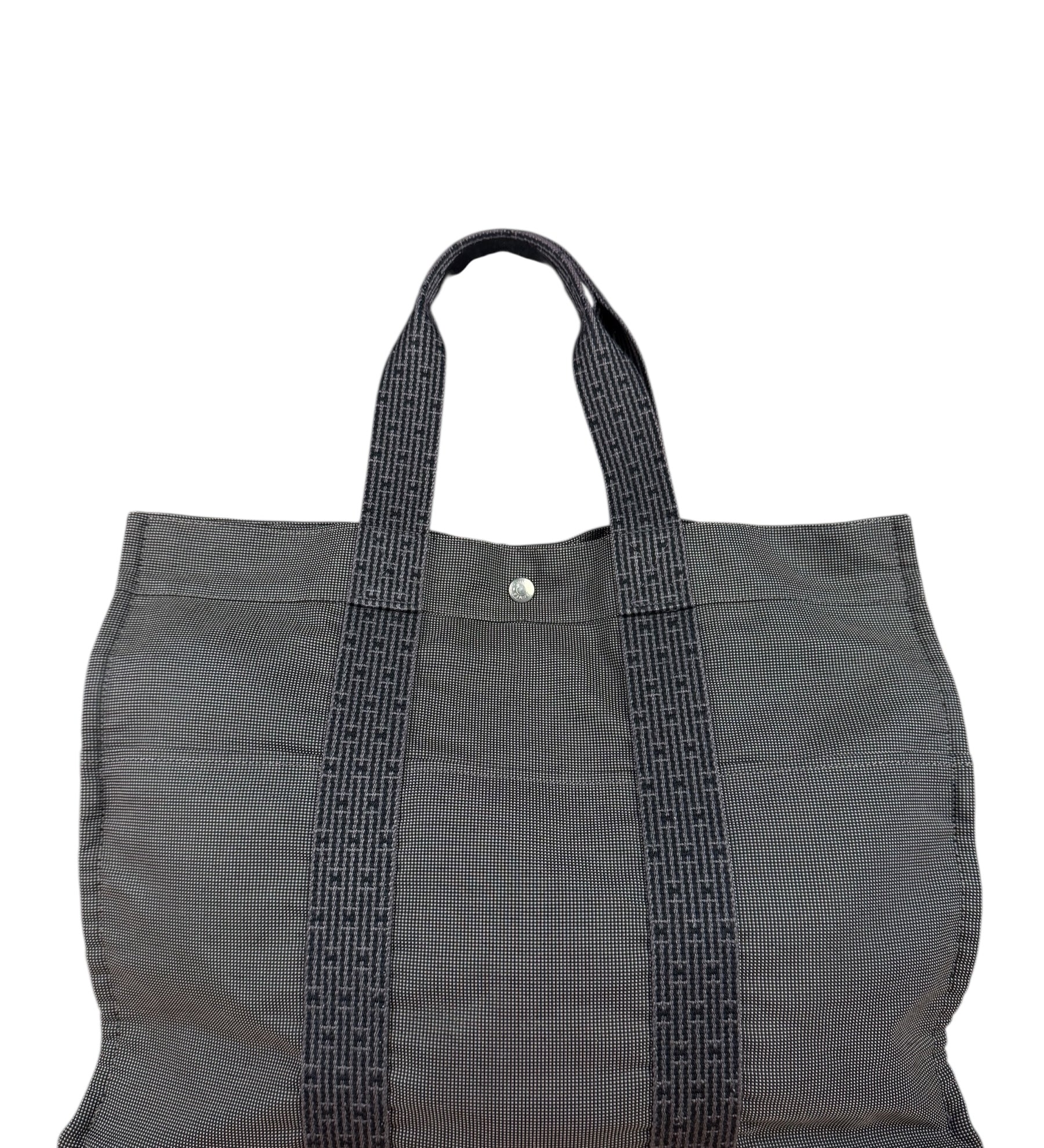 Hermes Herline Canvas Tote Grey
