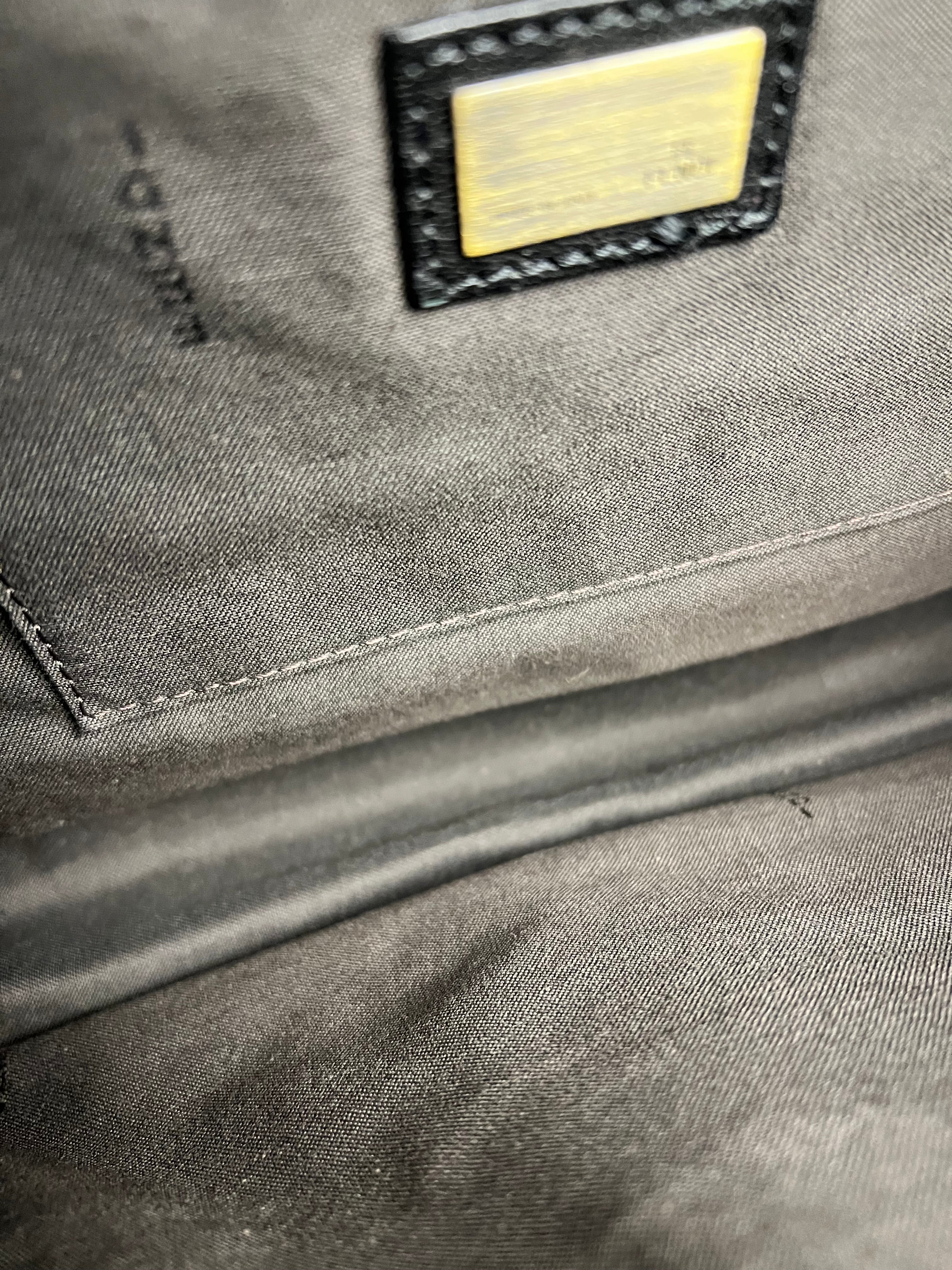 Fendi Black Patent Buckle Leather Shoulder Bag