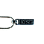 Christian Dior Vintage Logo Plate Pendant Necklace