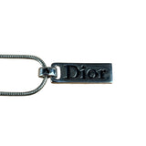 Christian Dior Vintage Logo Plate Pendant Necklace