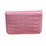 Balenciaga Pink Croc-Embossed Leather Chain B Wallet