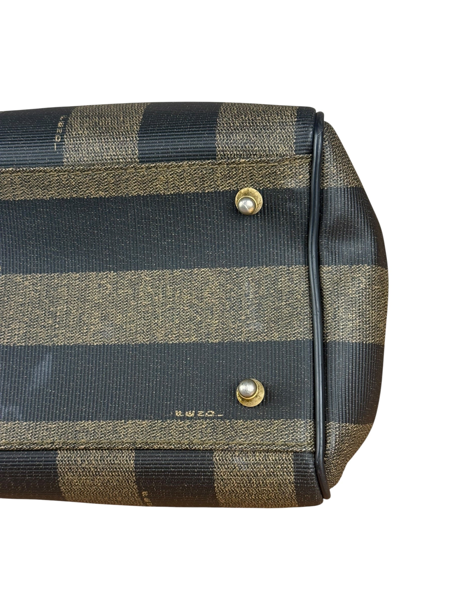 Fendi Vintage Pequin Stripped Mini Boston Bag