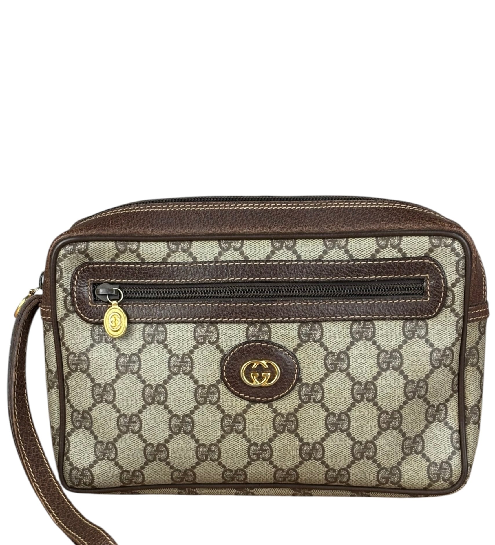 Gucci GG Vintage Coated Canvas Zip Pouch
