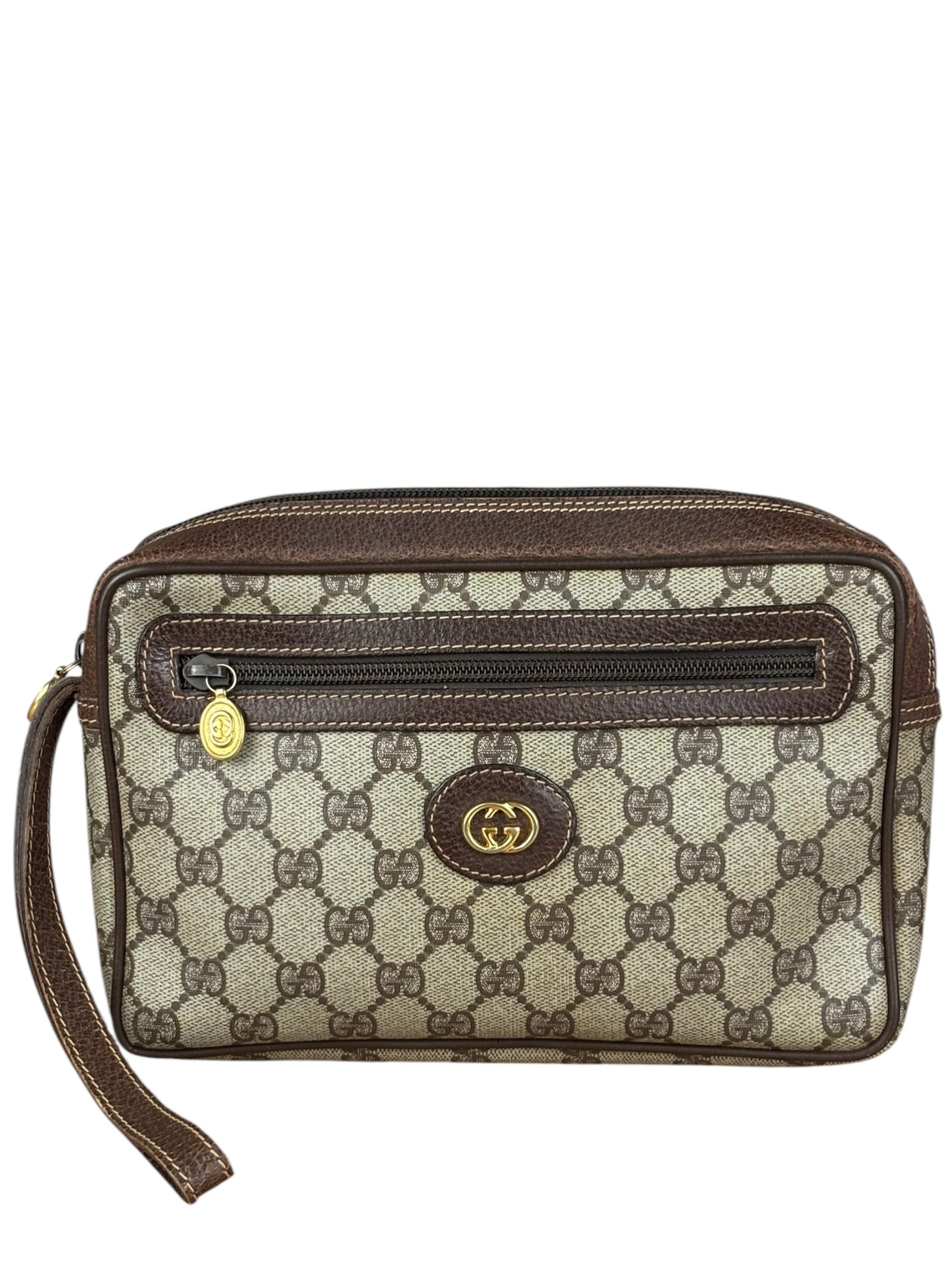 Gucci GG Vintage Coated Canvas Zip Pouch