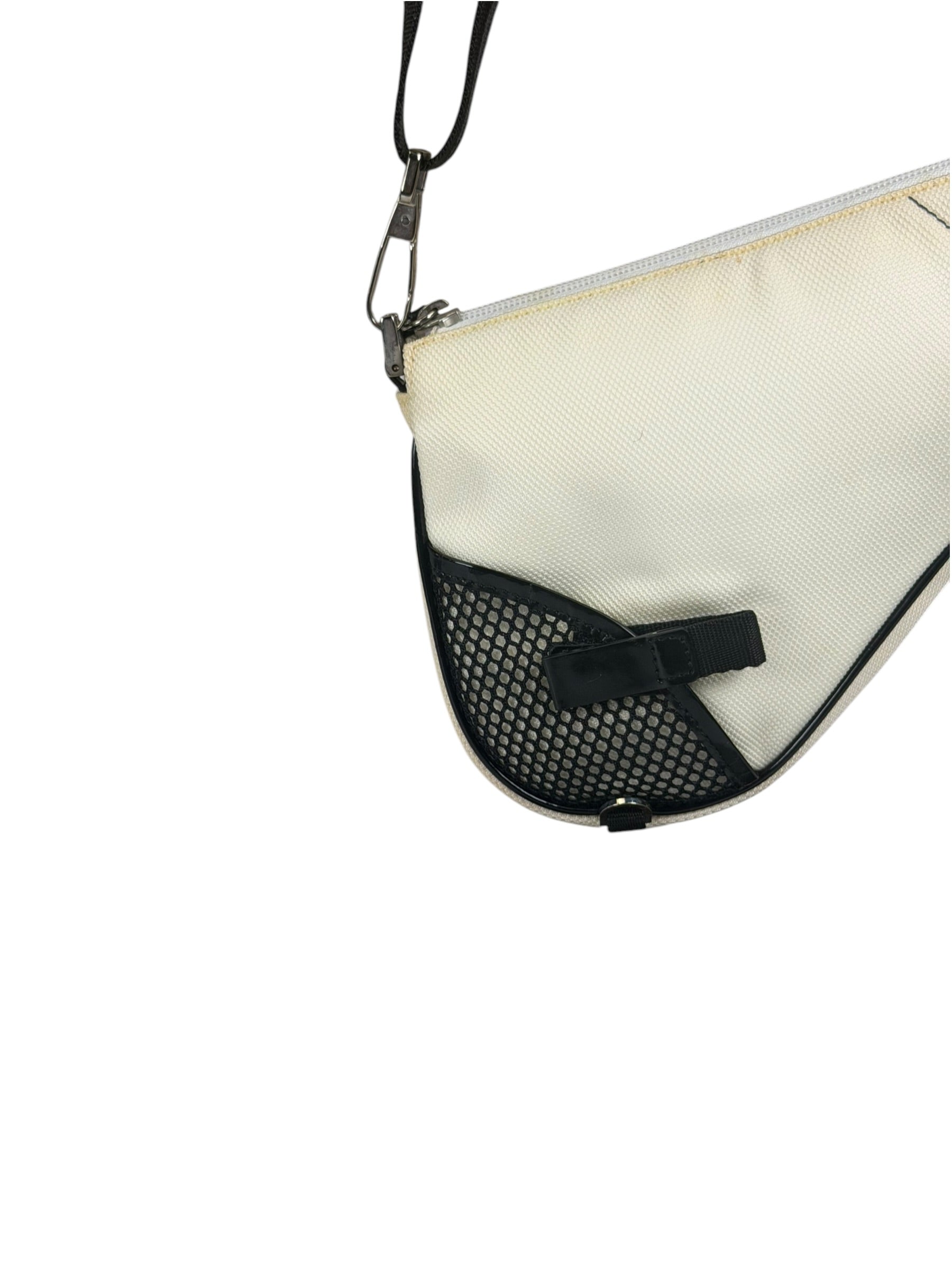 Christian Dior Cream Nylon Saddle Bag