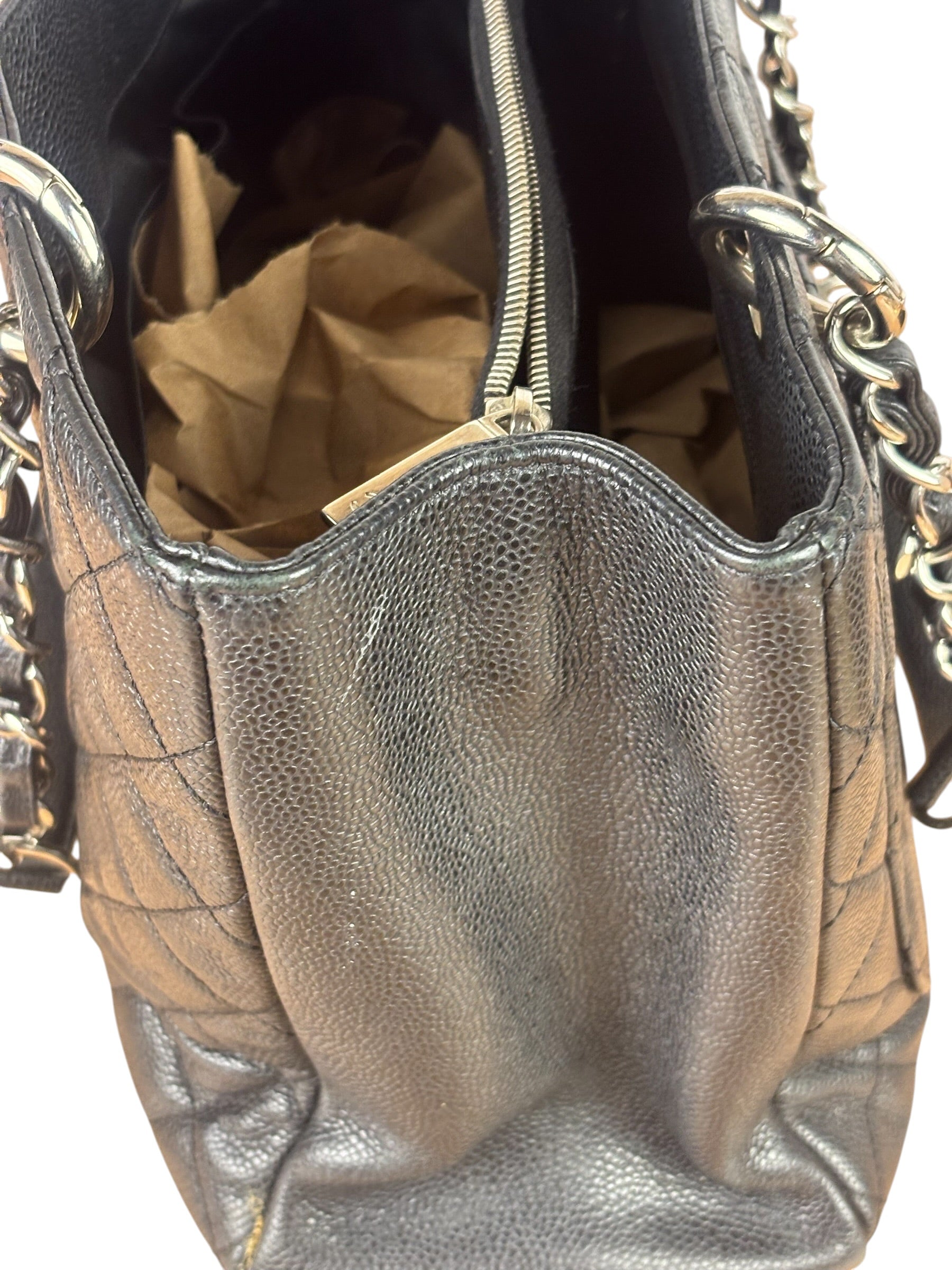 Chanel Black Caviar Quilted Large Shopping Tote 2012