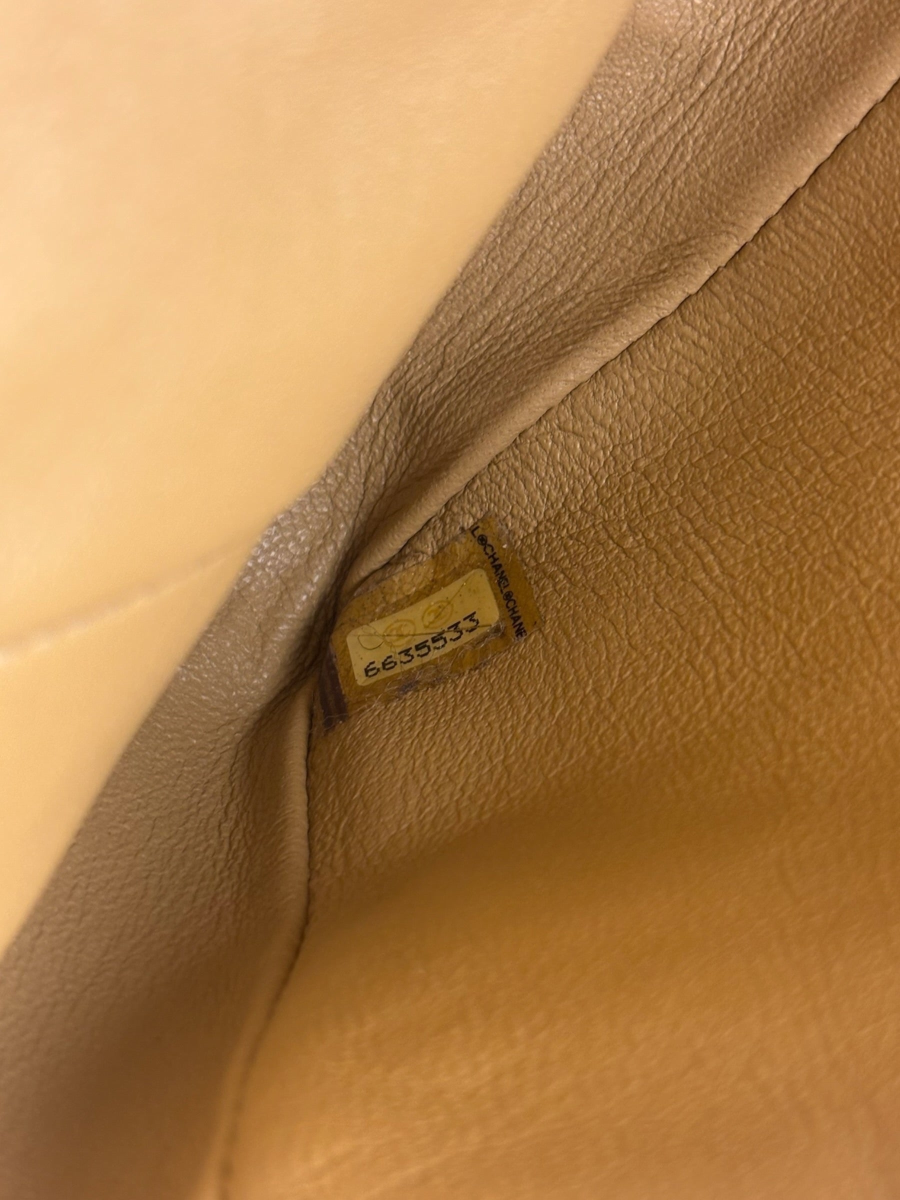 Chanel Vintage Beige Leather  Chocolate Bar East- 1987