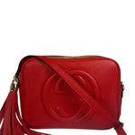 Gucci Red Calfskin Leather Soho Disco Crossbody Bag