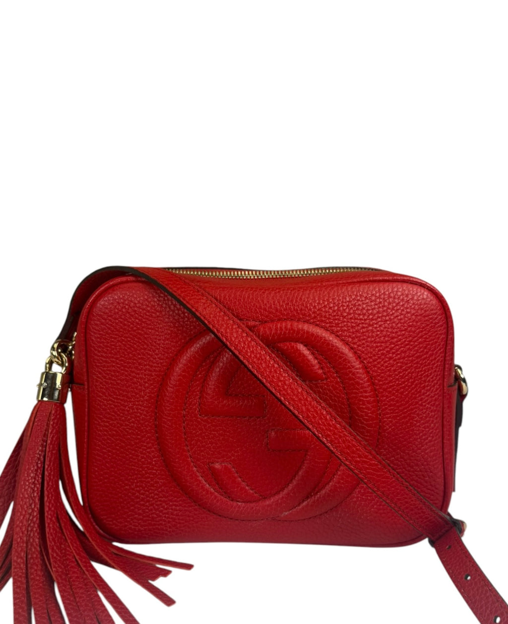 Gucci Red Calfskin Leather Soho Disco Crossbody Bag