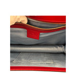 Gucci Red Leather GG Ring Shoulder Bag