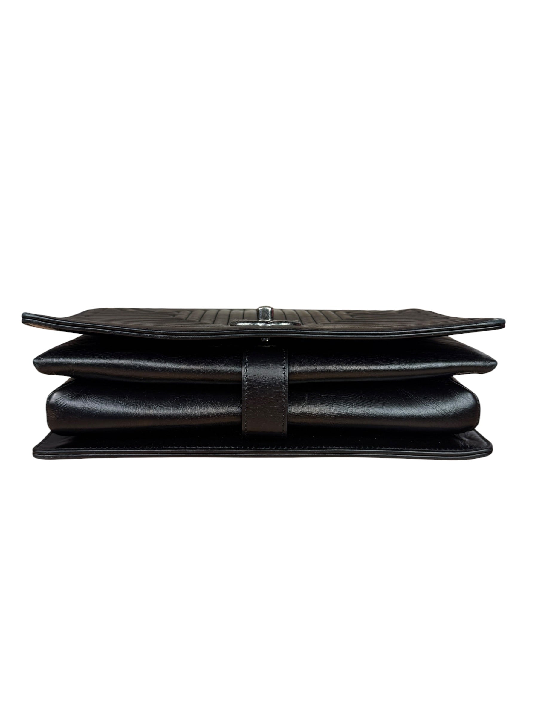 Chanel Black Leather Paris-Seoul Korean Garden Flap Bag 2015