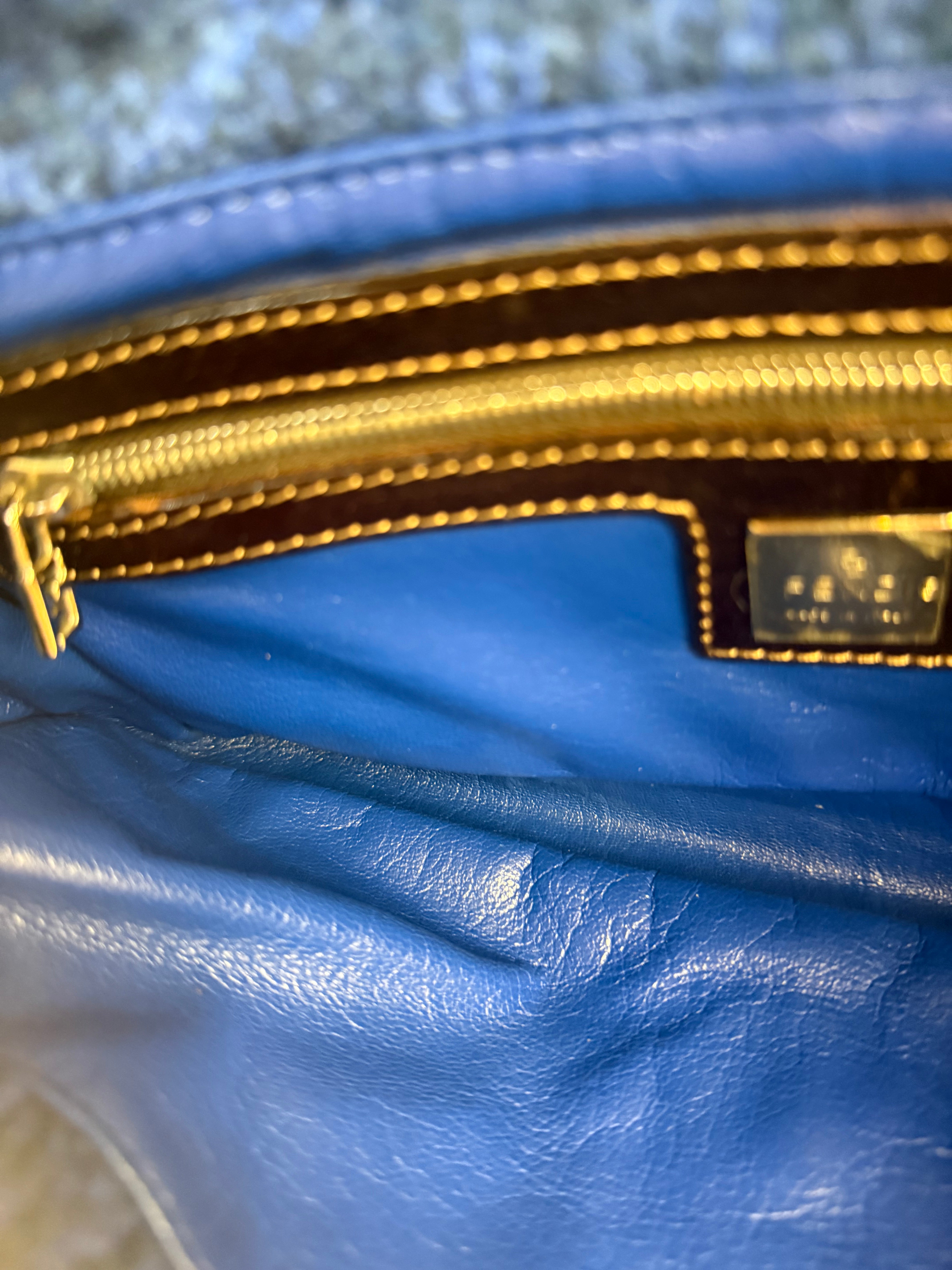 Fendi Vintage Blue Cashmere Baguette