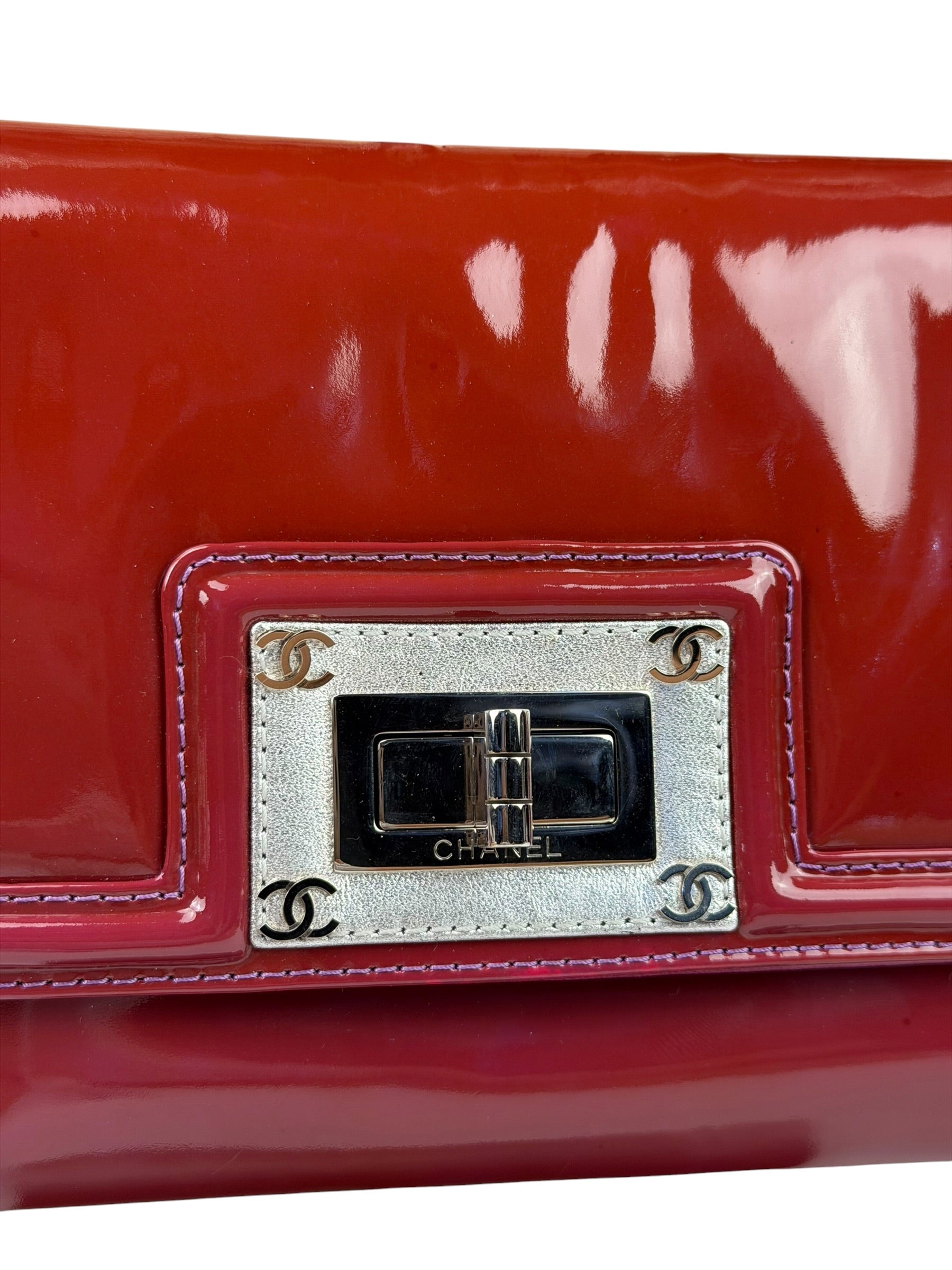 Chanel Burgundy Patent Leather Mademoiselle Bijoux Chain Flap Bag 2008