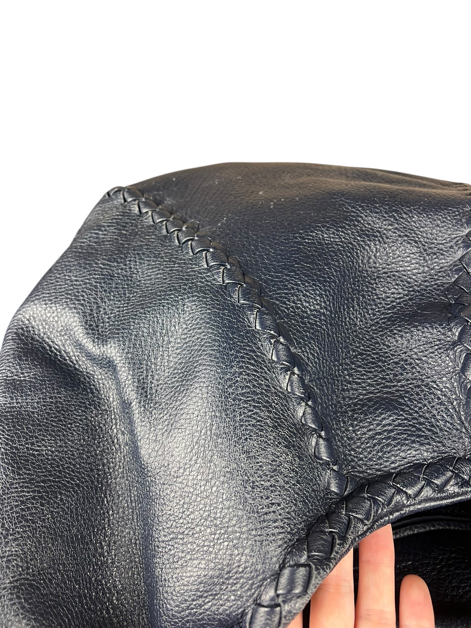 Bottega Veneta Blue Intrecciato Hobo Shoulder Bag