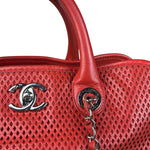 Chanel Red Perforated Leather Up in the Air 2Way Tote 2014