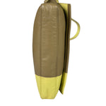 Fendi Camel Tan/Lime Yellow Leather Flap Pochette