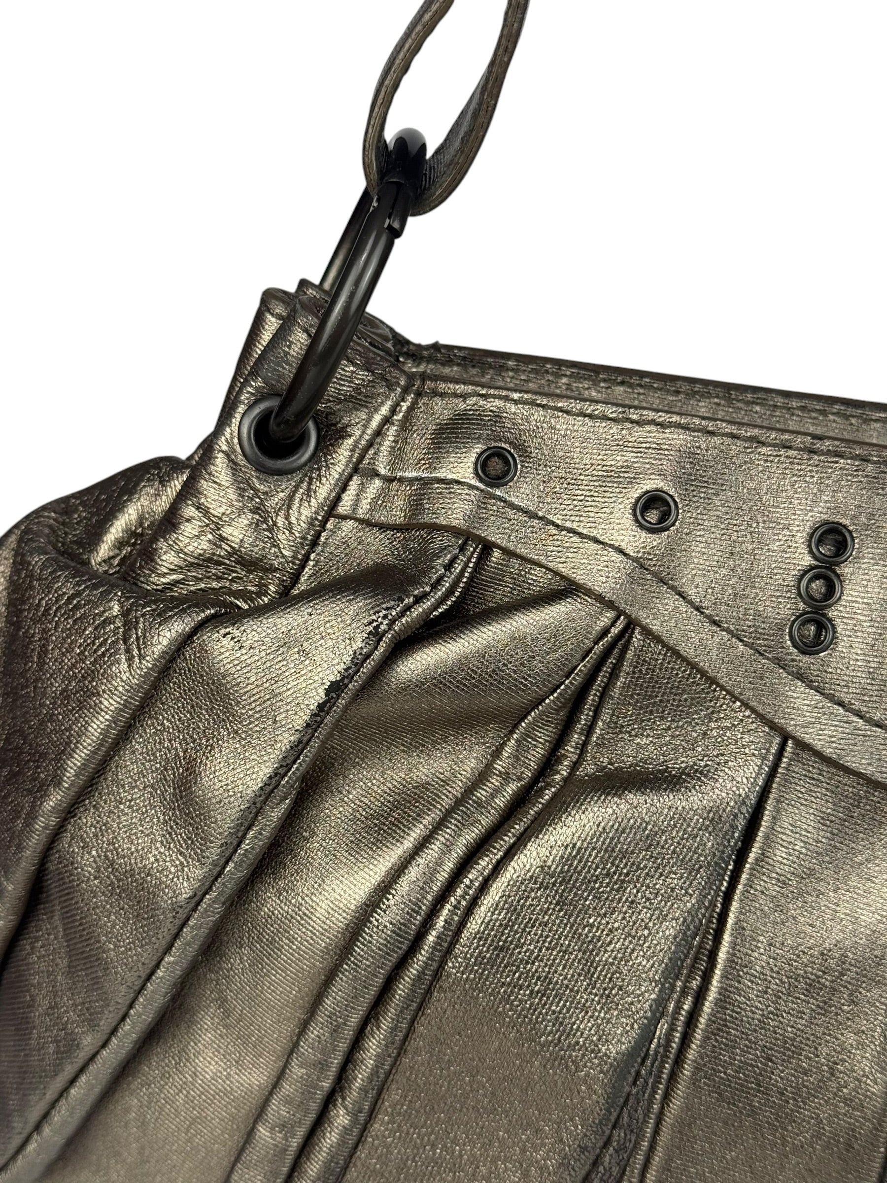 Bottega Veneta Metallic Pleated Shoulder Bag