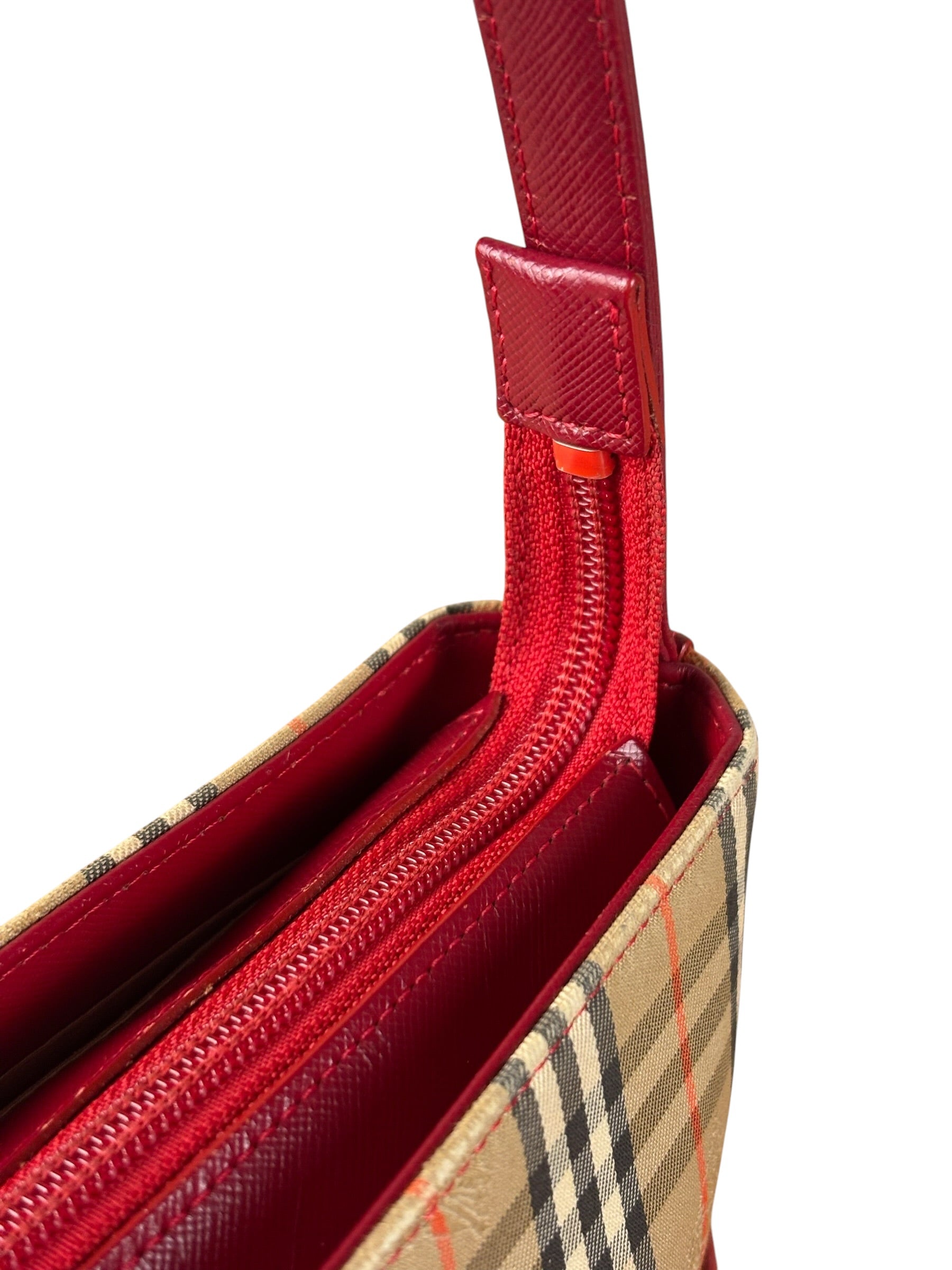 Burberry Brown/Beige House Haymarked Shoulder Bag