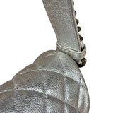 Chanel CC Silver Metallic Quilted Flap Shoulder Bag 2017