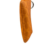 Coach Orange Leather Corner Zip Wristlet