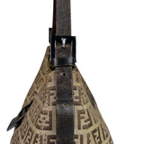 Fendi Brown Leather Trim Zucca Mamma Baguette