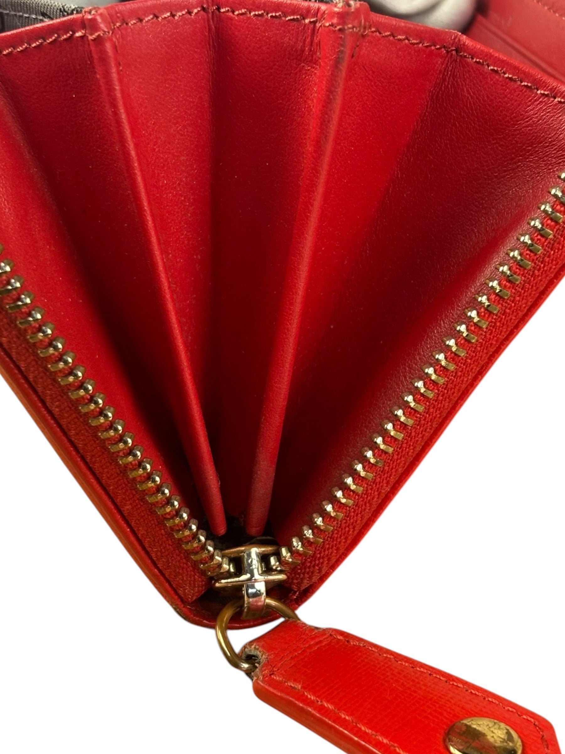 Vivienne Westwood Red Long Zip Orb Wallet