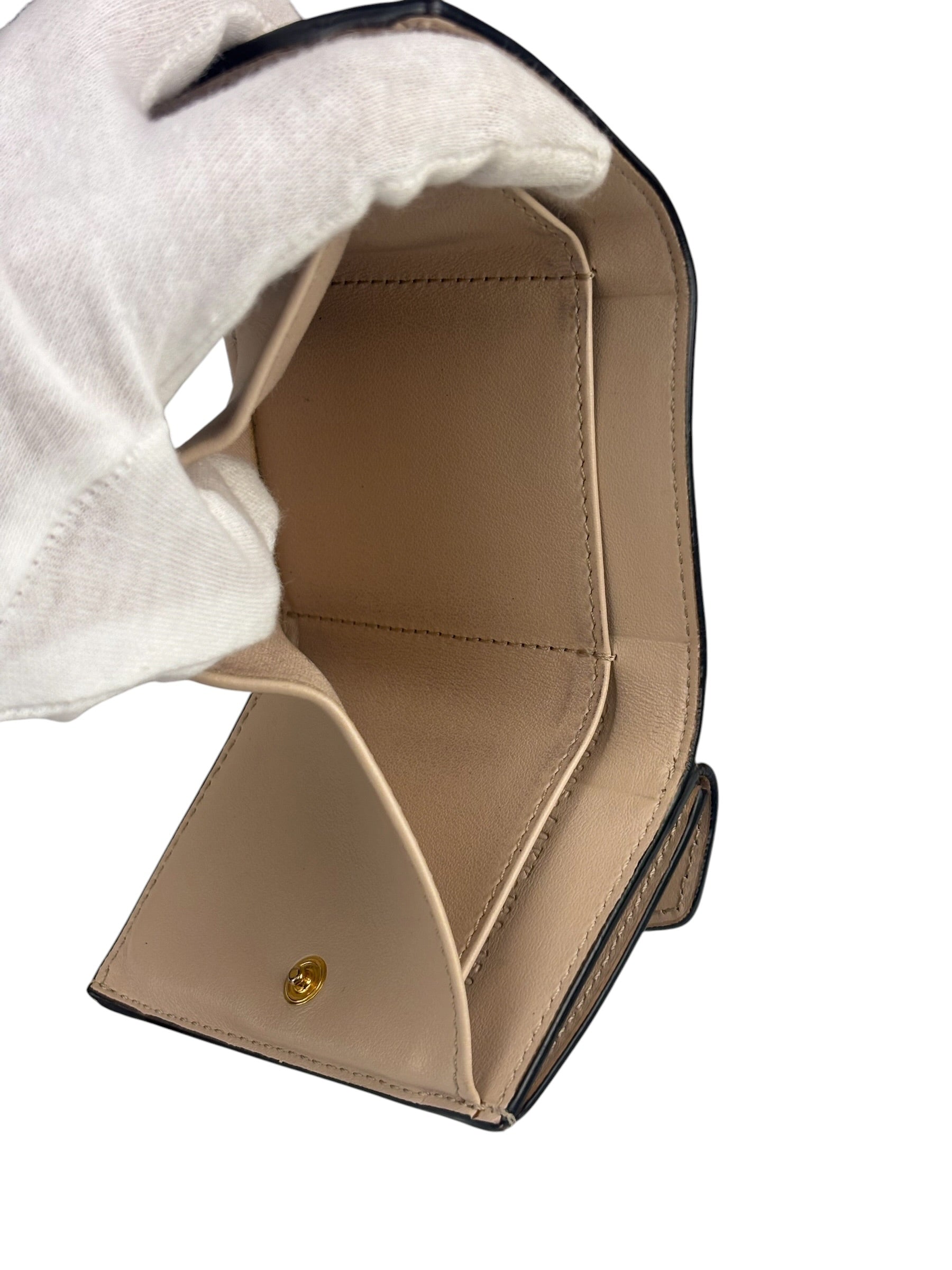 Fendi F Nude Pink Micro Trifold Wallet