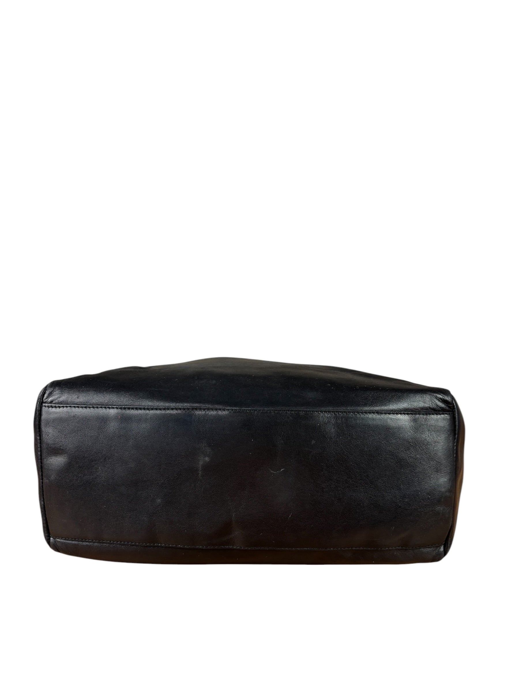 Prada Black Leather Tote Bag