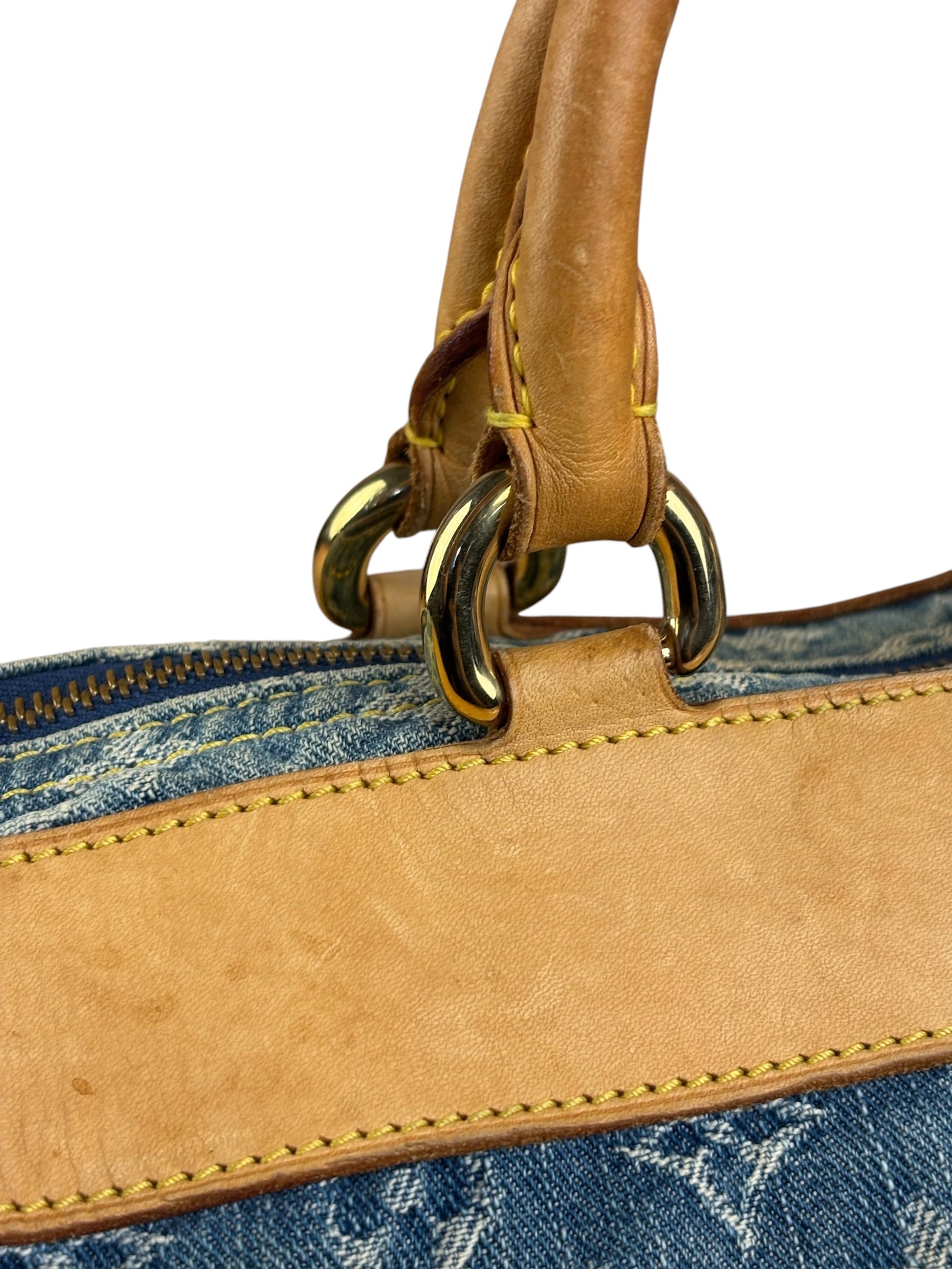 Louis Vuitton Vintage Denim Leather Trim Monogram Neo Speedy 30