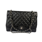 Chanel Black Quilted Leather Jumbo Classic Flap Bag 2009