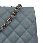 Chanel Teal Blue Jersey Large Flap Bag 2009