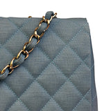 Chanel Teal Blue Jersey Large Flap Bag 2009